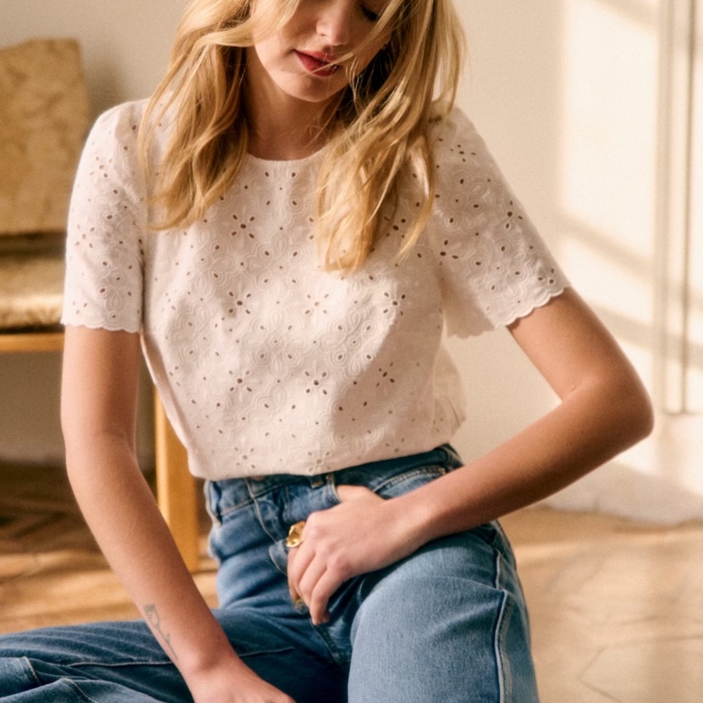 Sezane Annabelle Blouse Ecru - Size 10